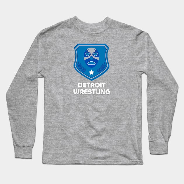 Detroit Wrestling "Hilo Blue" Long Sleeve T-Shirt by DDT Shirts